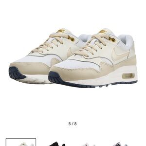 Nike Kids Grade School Air Max 1 Beige and White Shoes